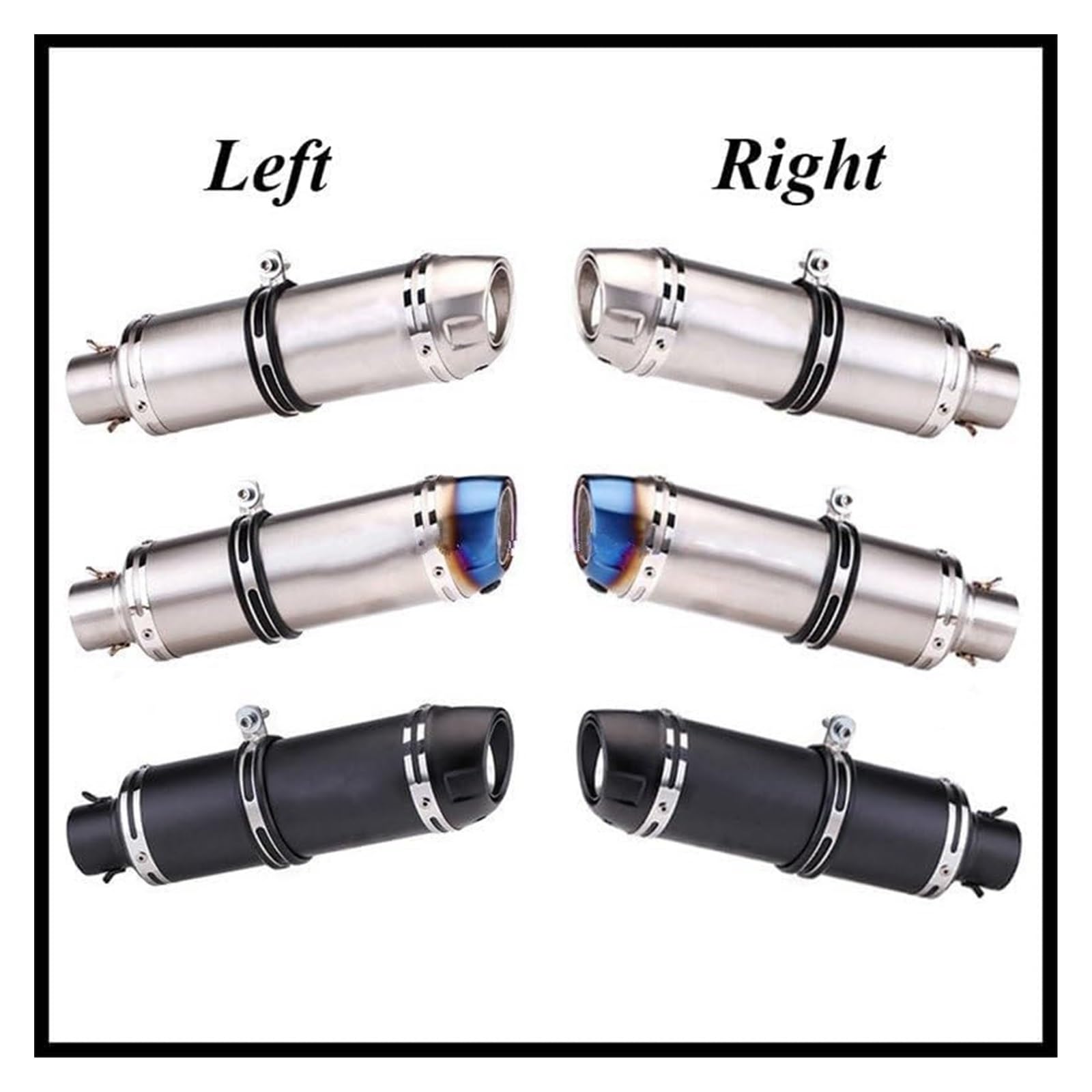 Terminali di Scarico per Moto per Y&amaha FZ6N R1 R6 R3 Ingresso 51mm Silenziatore di Scarico Moto Tubo di Fuga Sinistro E Destro Db Killer(2 Left)