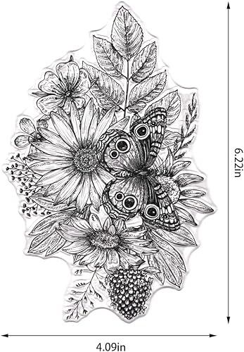 Miniatura 7 de Sellos transparentes de mariposa para hacer tarjetas, sellos de goma transparente de animales, sellos de mariposas para decoración de tarjetas