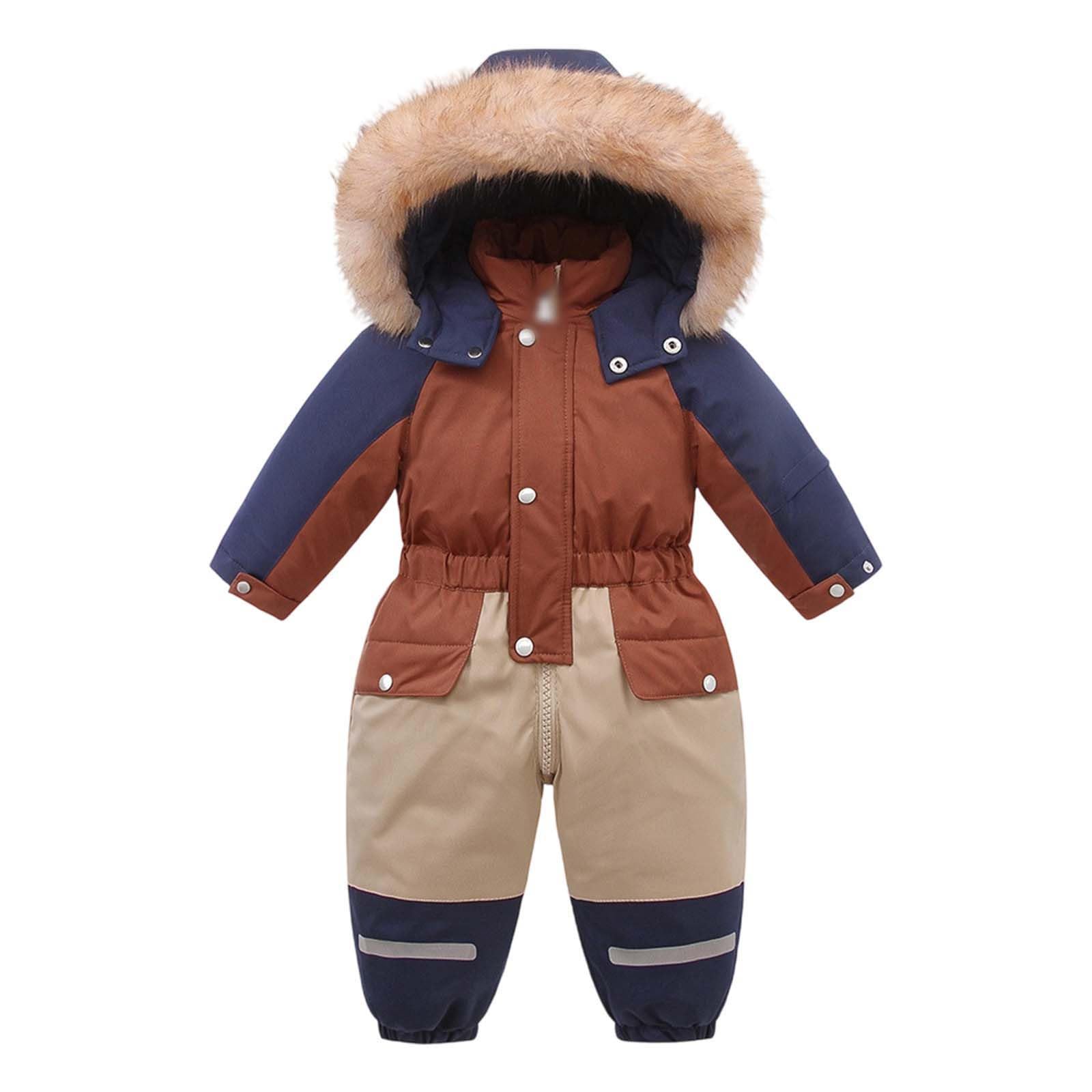 Générique Combinaison Ski GarçOn, Combinaison de Ski Garçon à Capuche Pantalon de Salopettes Et Pantalons Tenue Neige pour Fille Enfant Hiver 5-10 Ans