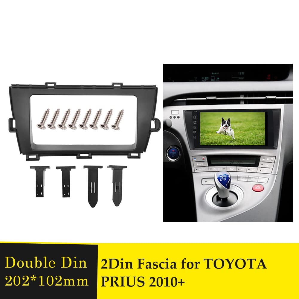 2Din RHD Car Radio Fascia Multimedia Frame Kit para Toyota Prius 2010 + Facia Panel Trim Dash DVD Estéreo Doble DIN Audio Bisel