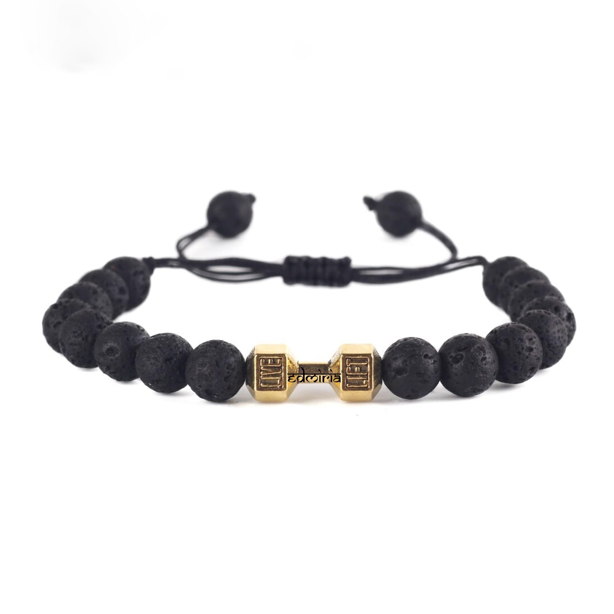 EDMIRIA Dumbbell Bracelet for Men Cool Anxiety Lava Agate Bead Bracelet Adjustable Fitness Yoga Barbell Bracelet Jewelry Gifts for Men Women (Lava- Gold) (B0CK8GYV5B) Amazon Price History, Amazon Price Tracker