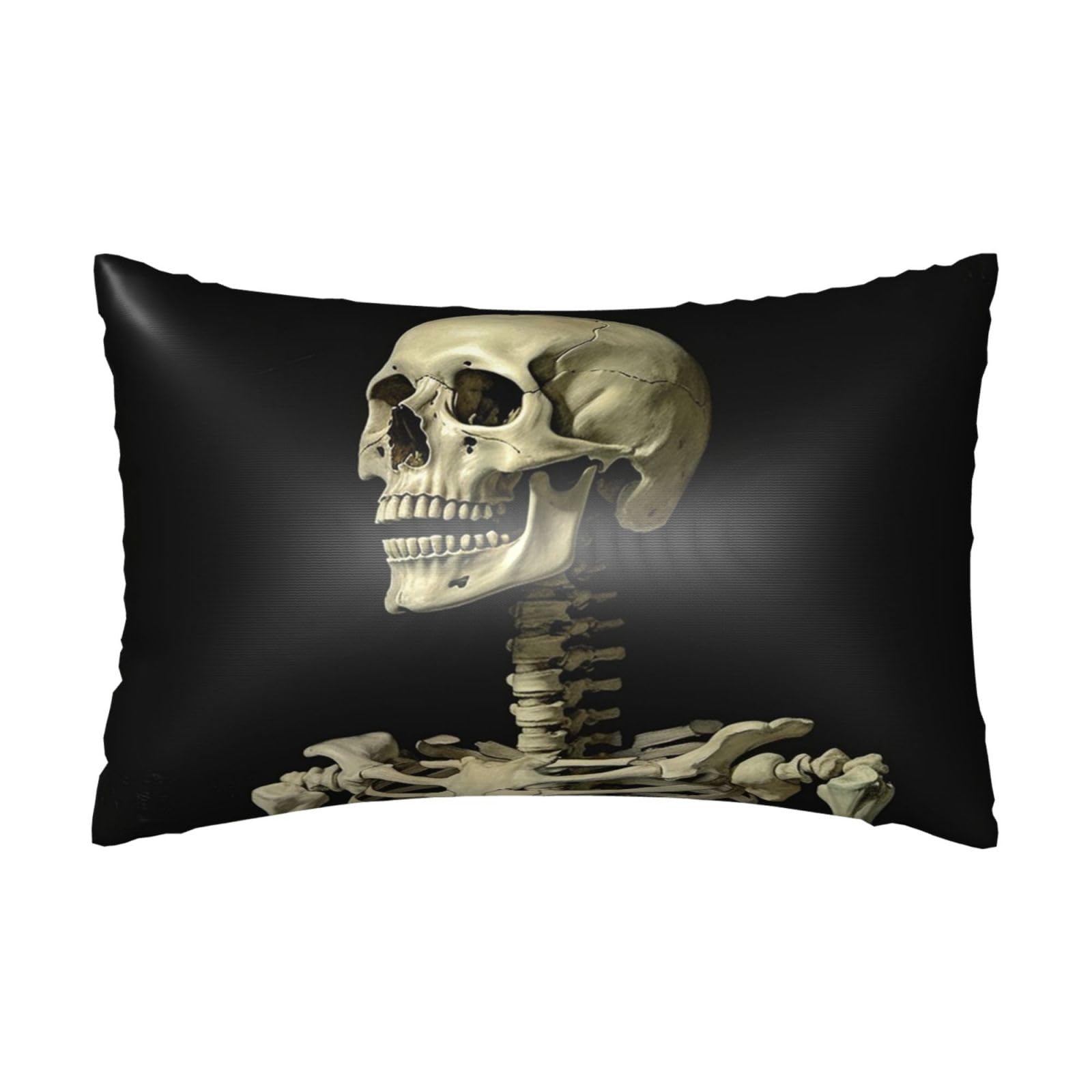 Satin Pillowcase for Hair and Skin, A Skeleton Pillow Case Queen Size 20x30 Inches, Cooling Silky Pillowcases with Zipper Ultra Smooth and Soft Pillow Cover for Sleeping