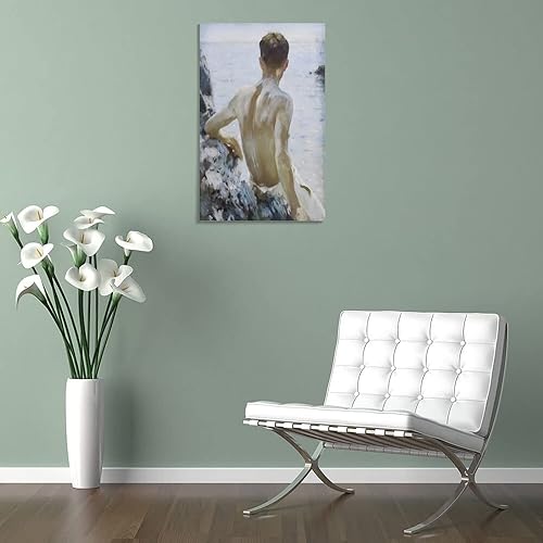 Miniatura 5 de Henry Scott Tuke - Póster de estudio de playa, pintura decorativa, lienzo para pared, póster para sala de estar, dormitorio, 16 x 24 pulgadas (15.7