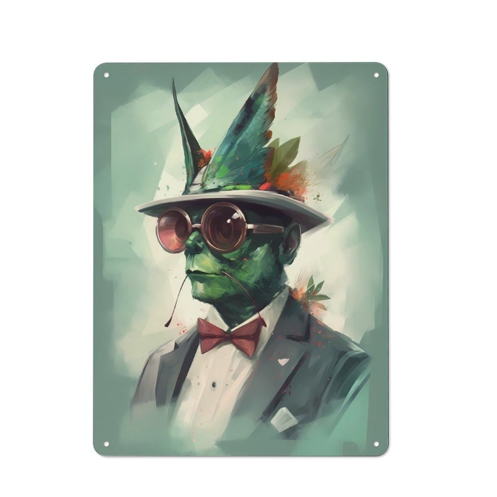 Junmoney Animal Grasshopper Retro Tin Sign 40X30cm Featuring For Home Bar Wall, For Collectors Decorating Home Bars And Entertaining Spaces