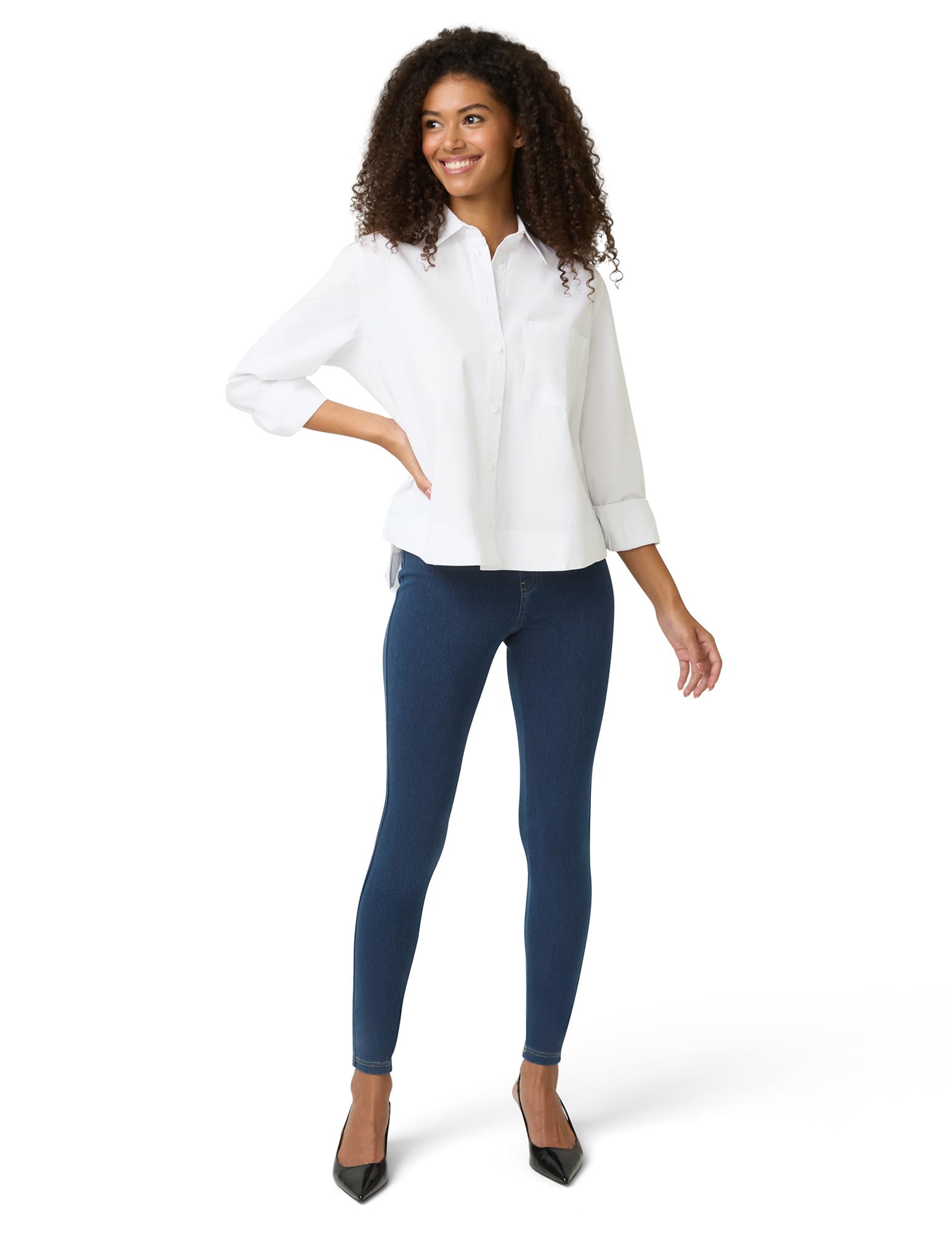 No Nonsense Women’s Classic Denim Leggings, Jeggings for Women with Real Back Pockets, High Waisted Stretch Jeans