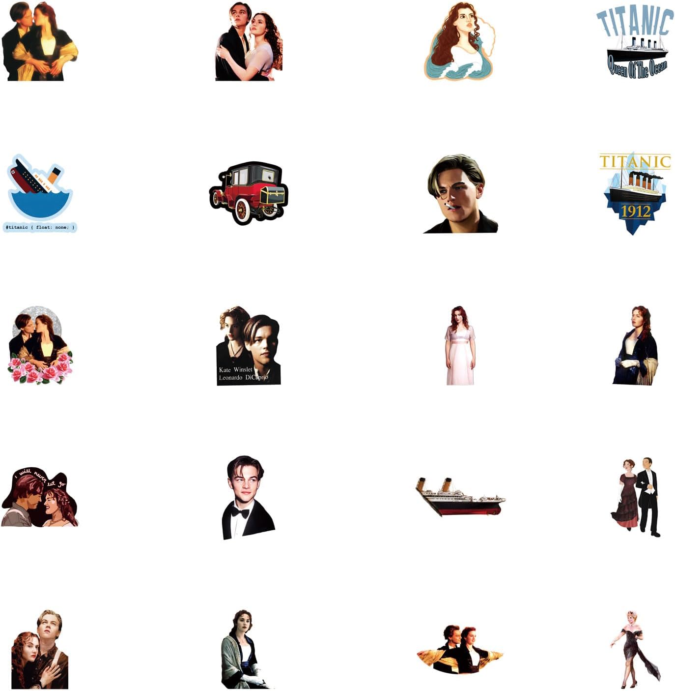 60pcs Classical Romantic Movie Stickers Pack, Aesthetic Vinyl Waterproof Sticker Decal for Water Bottle,Laptop,Phone,Skateboard,Scrapbooking for Party Supply Decor - Image 2