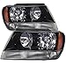 HEADLIGHTSDEPOT Compatible with Jeep Grand Cherokee Laredo New Black Headlights Set w/Clear Signal Lights w/o Bulbs