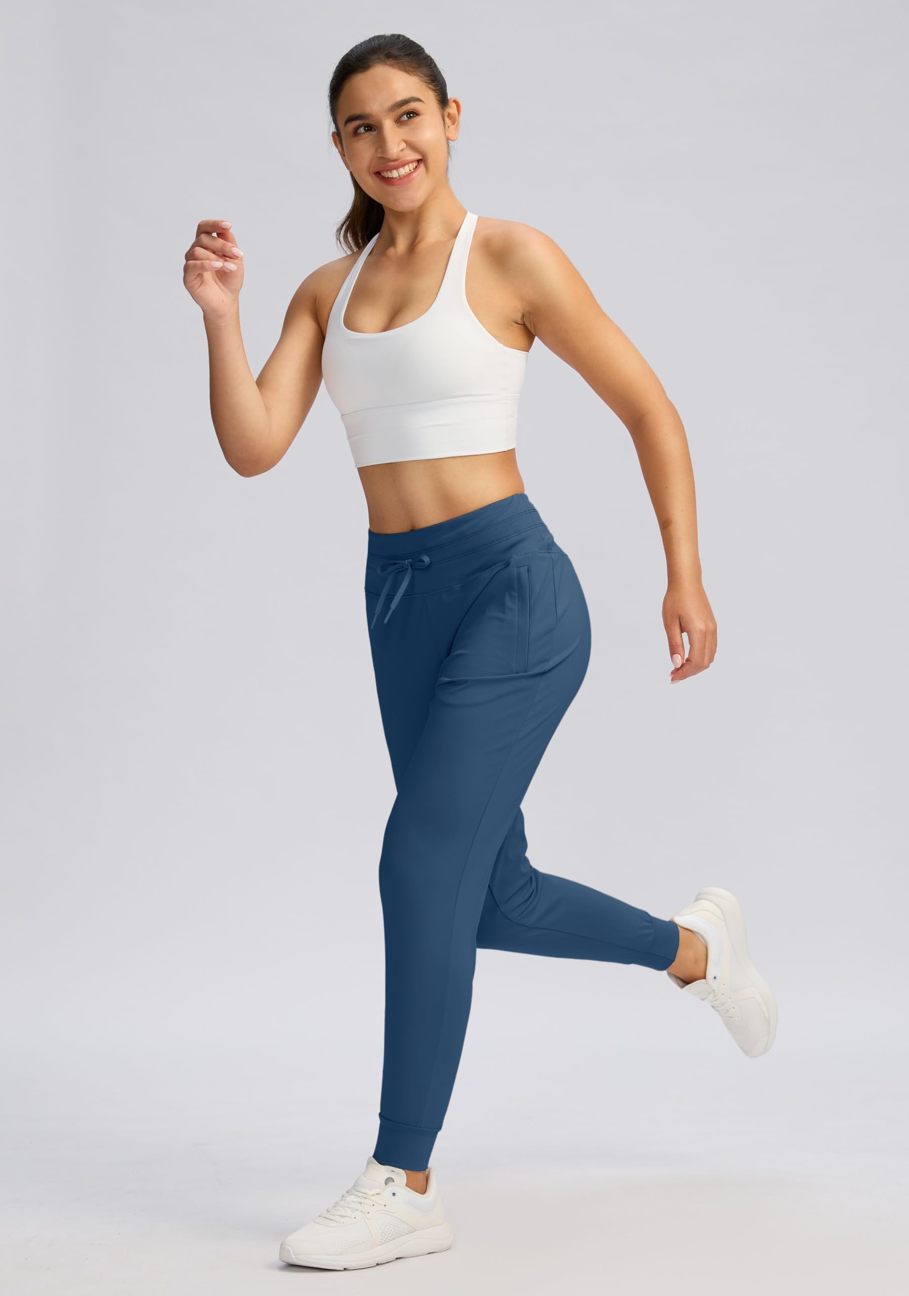 G Gradual Pantalones deportivos para mujer con bolsillos con cremallera, pantalones deportivos de cintura alta, pantalones deportivos cónicos para mujer, para descansar y entrenar