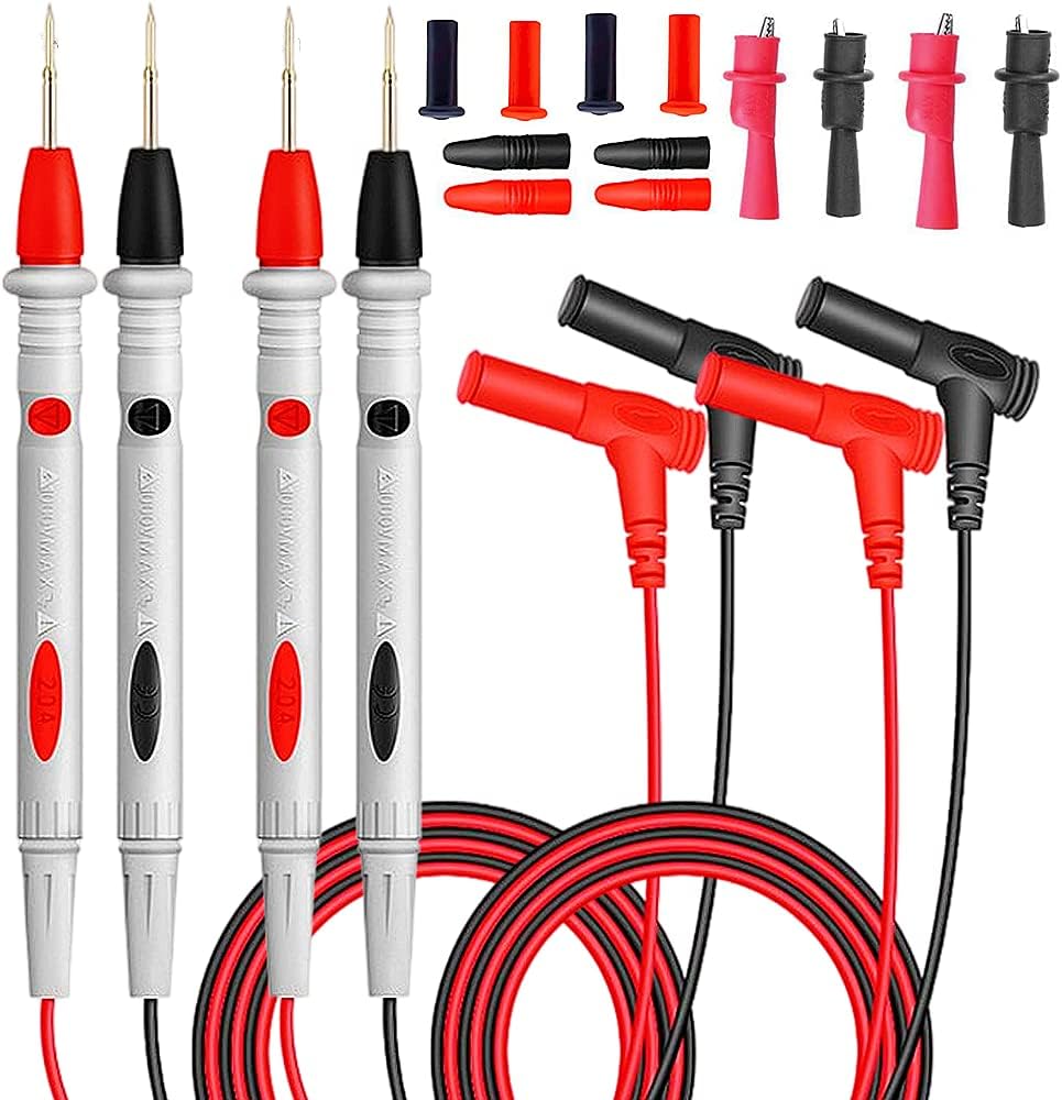 2 Sets Multi Testers，Multimeter Test Leads Kit，1000V 20A Multimeter