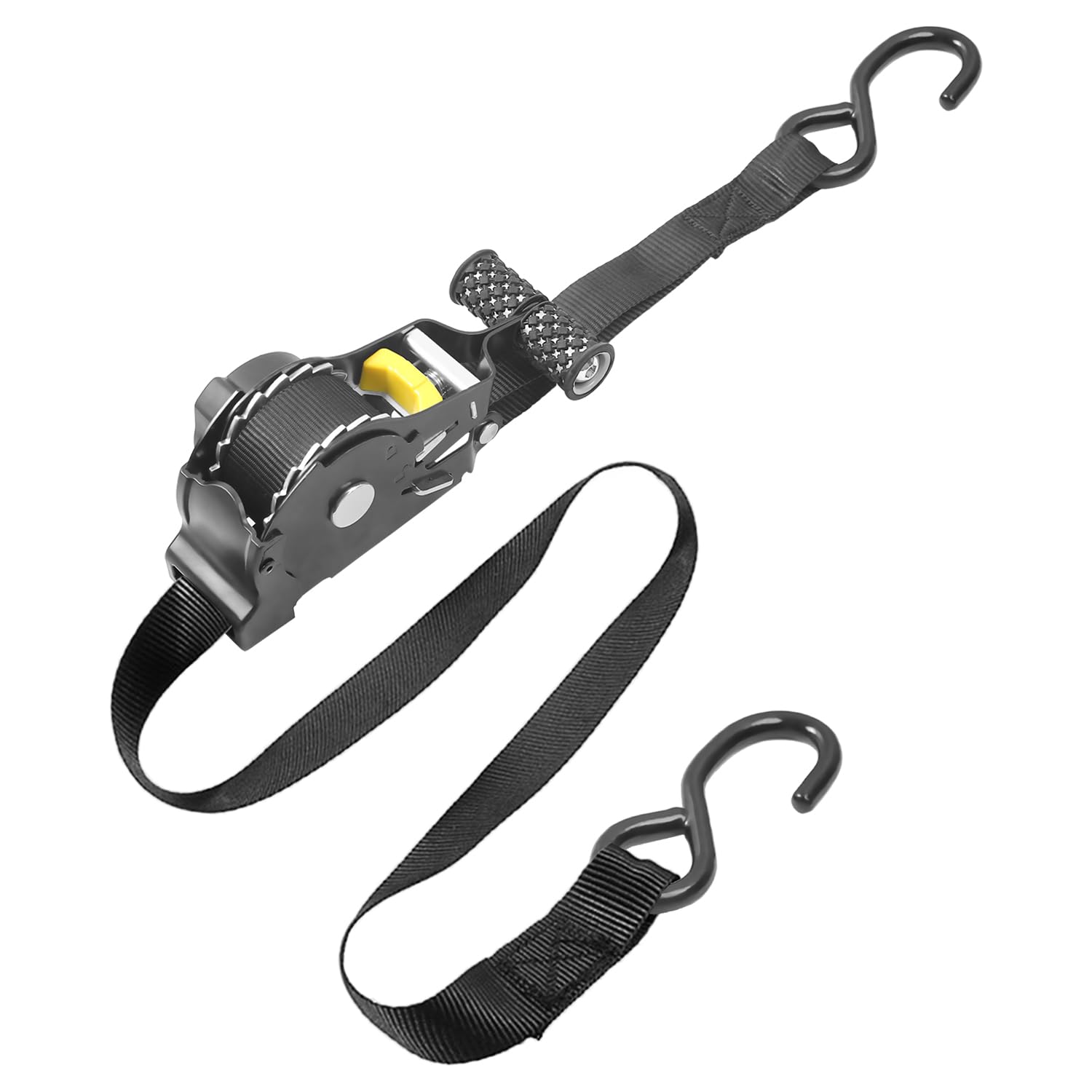 Lot de 2 sangles à cliquet rétractables automatiques - 3,3 m x 25 mm - Force de serrage 680 kg - Pour sécuriser des objets pendant le transport