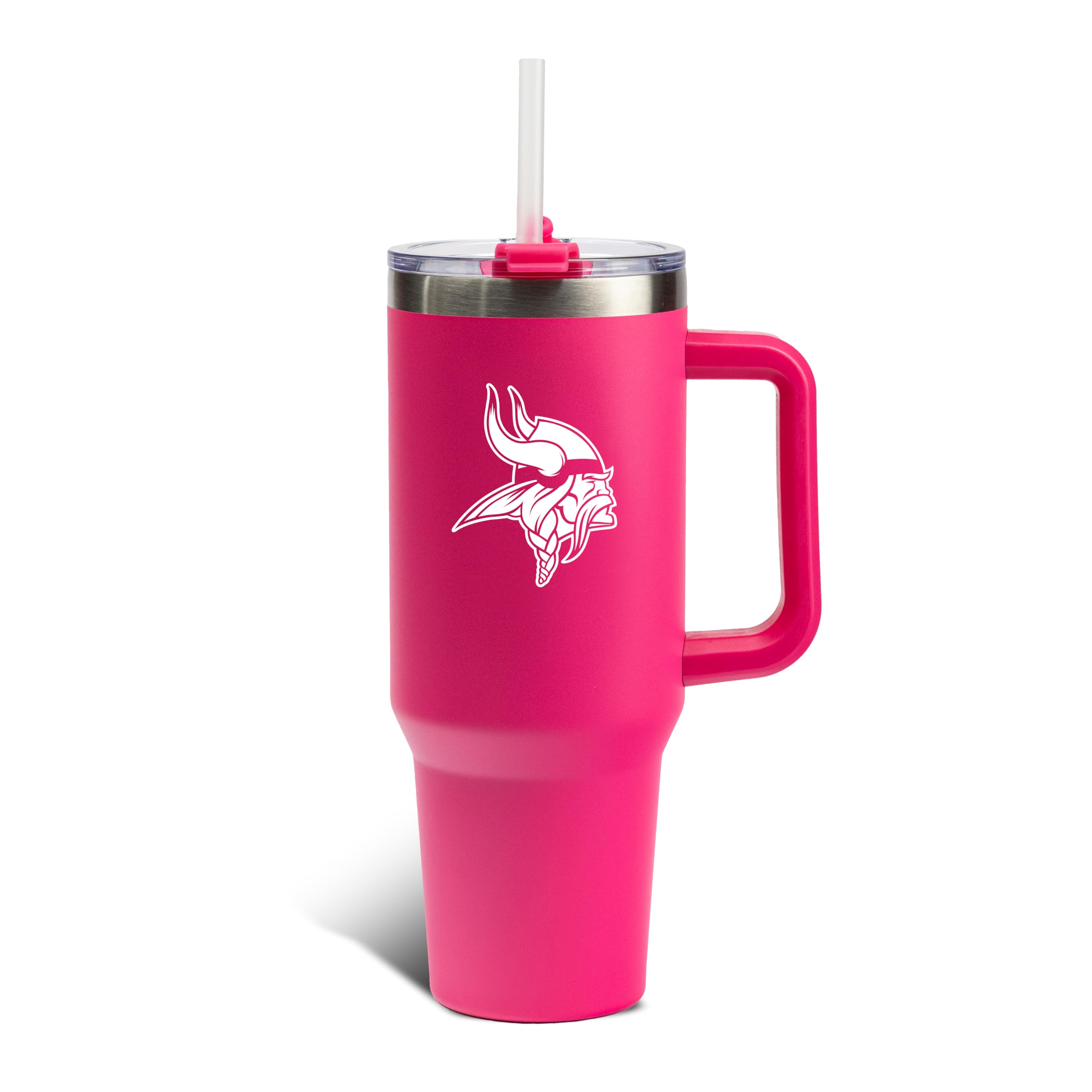 The Memory Company Officially Licensed NFL - Minnesota Vikings 40oz Pink Game Day Tumbler with Team Logo