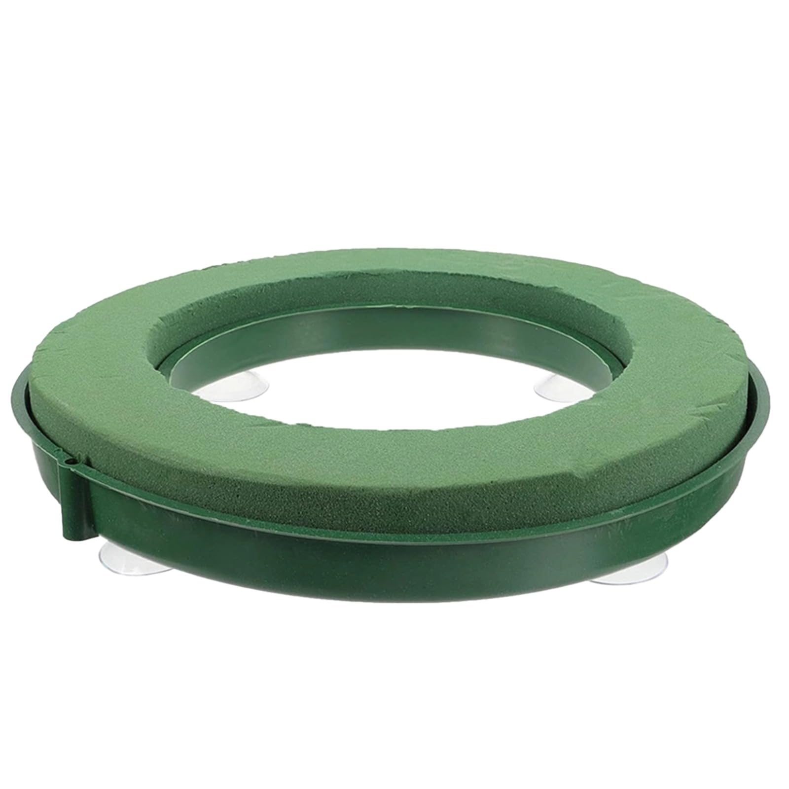 Packool 11.2 in / 28.5 cm Reinforced Circle Holder, Floral Florist Flower Mud, Suction Cup Mounted, DIY Fresh Flower Mud Foam Tray for Wedding & Ceremony Decor, Wedding Car Floral Decoration