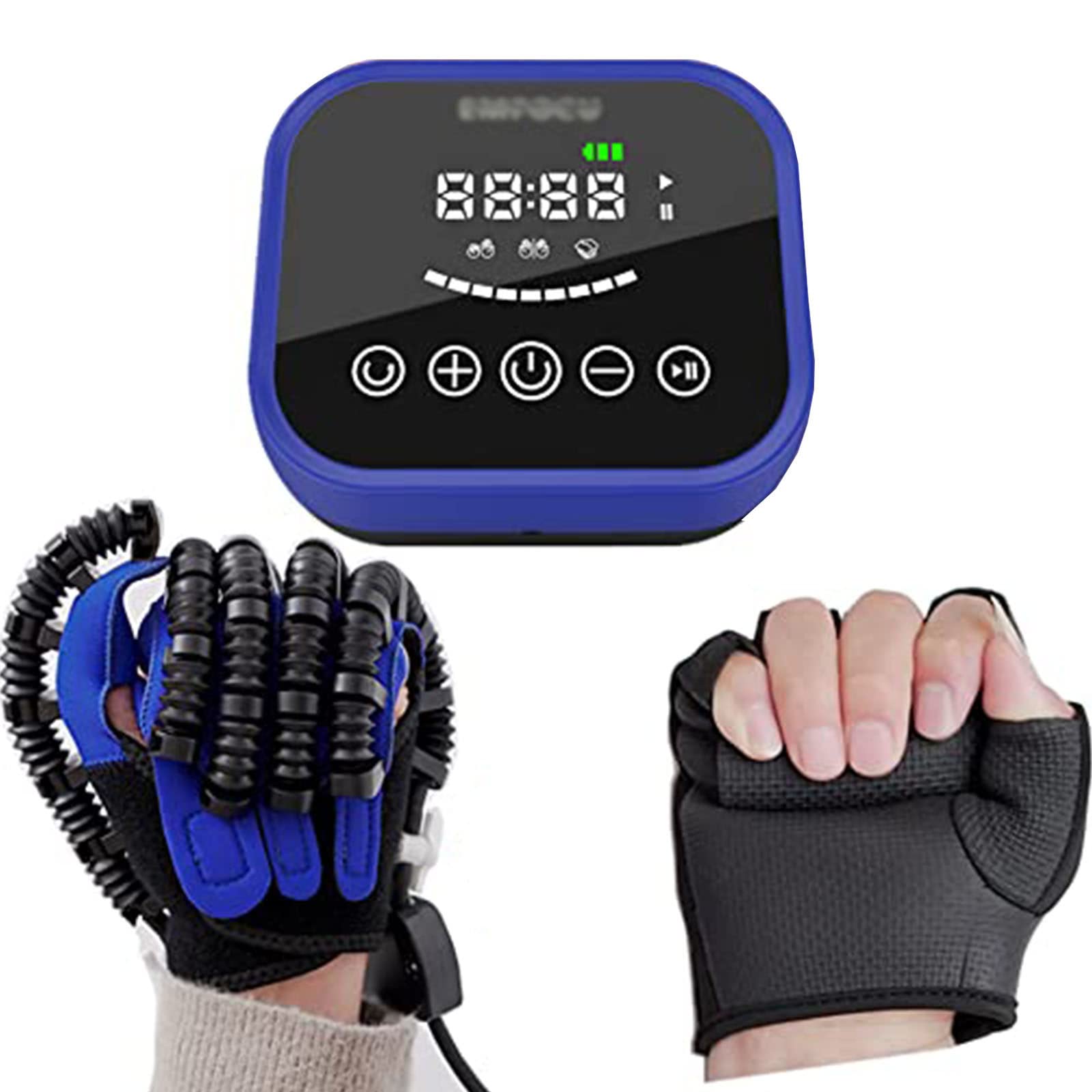 Rehabilitación Guantes de Robot Hemiplejia Equipo de Entrenamiento de rehabilitación, Equipo de Entrenamiento de Guantes de Asistencia de férula de Mano, minimiza la espasticidad,Left-M