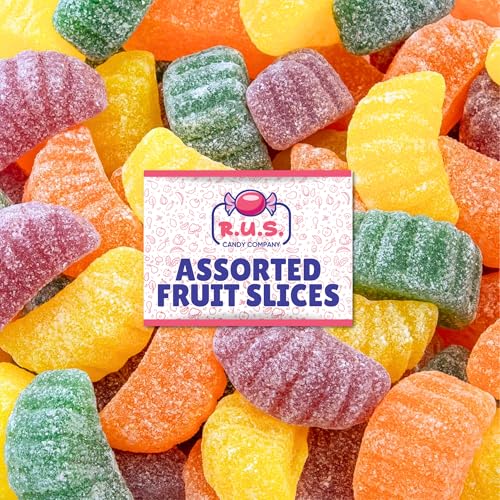 Fruit Slices Candy Assorted Jelly Fruit Slices Flavor Orange Slices Candy, Lemon, Black Cherry, Gummy Candies Jellied Fruit Slices Candy Old Fashioned Jelly Candies Gourmet Fruit Jellies Bulk 1Lbs bag