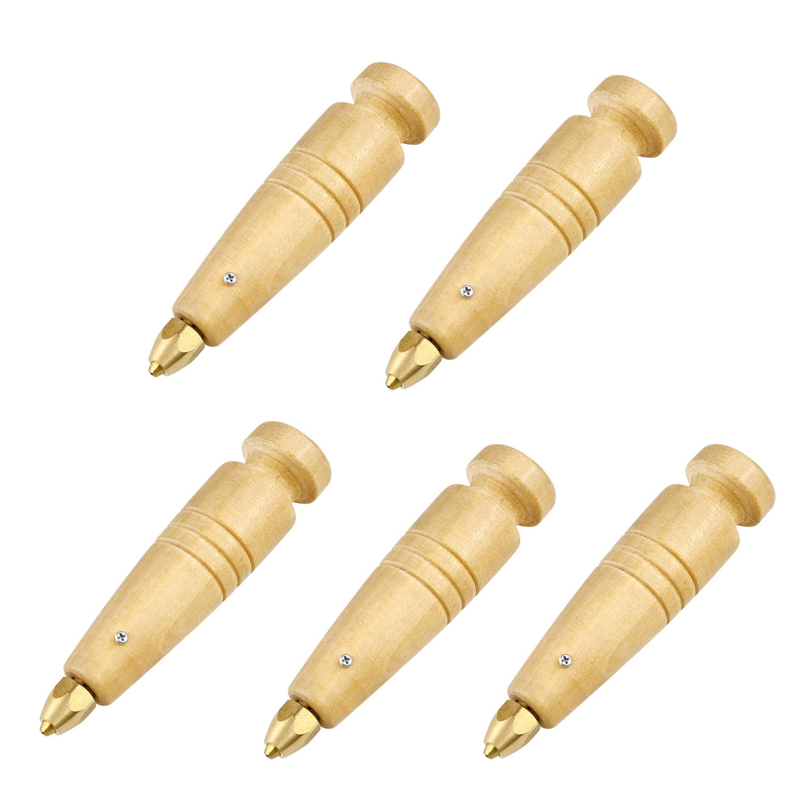 Kalttoy 5 Pcs Hand-Stitching Shoe Repair Awl with Wooden Handle Practical Awl Haft Portable Tool Leather Craft Accessories