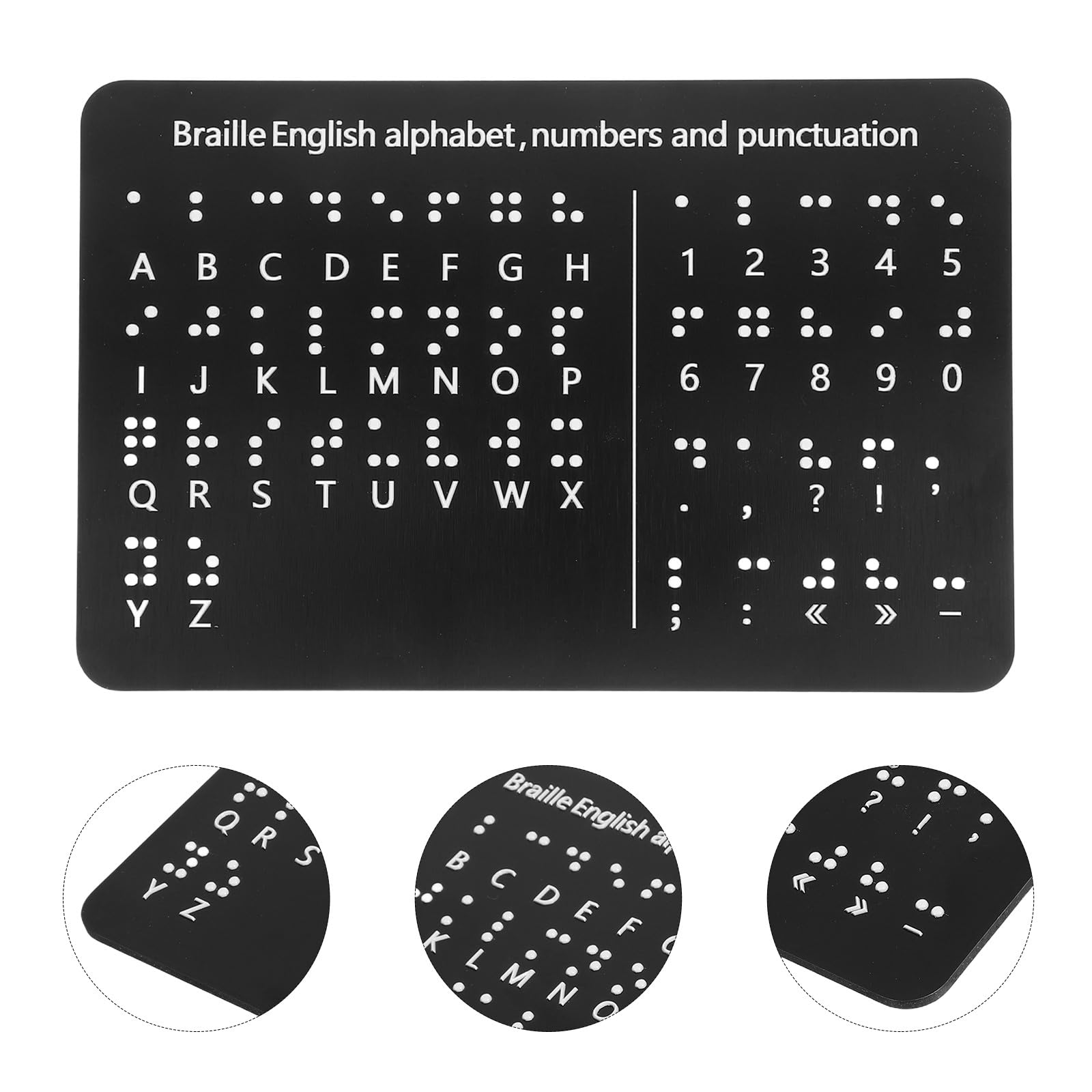 Tablero de Alfabeto Braille con Puntos en Relieve para Números y Signos, Panel Compuesto de Aluminio, Herramienta Educativa para Principiantes en Casa o Escuela
