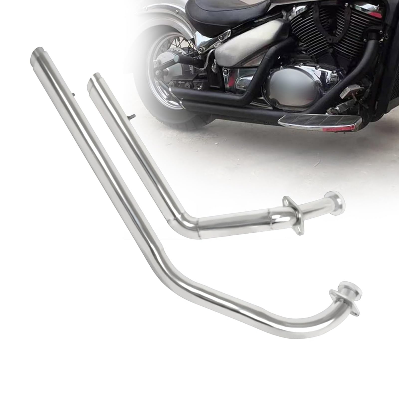 Kit D'échappement Shortshots Staggered Pour Suzuki Intruder 1500 Cc 2004 - 2 Tuyaux Inox Avec Silencieux - Chrome Ou Noir