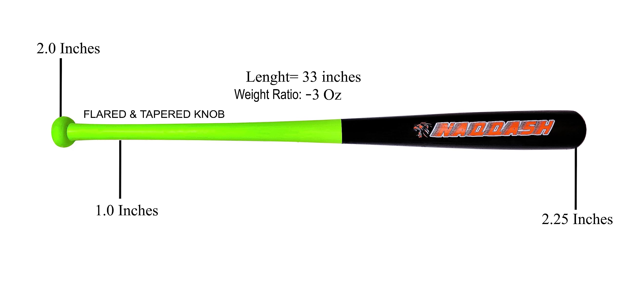 Genuine Solid Pro Maple Wood Baseball Bat for Youth Adults in Size 33