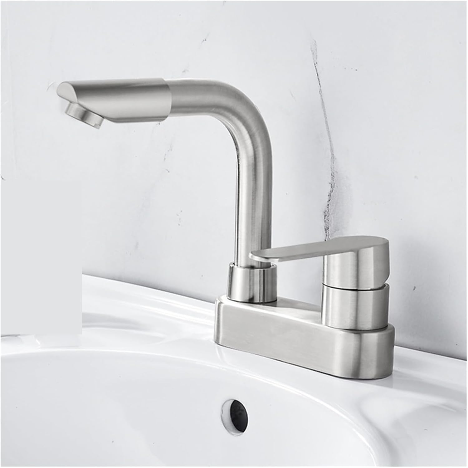 Kitchen Faucet Bathroom Basin Mixer Tap 304 Stainless Steel Hot Cold