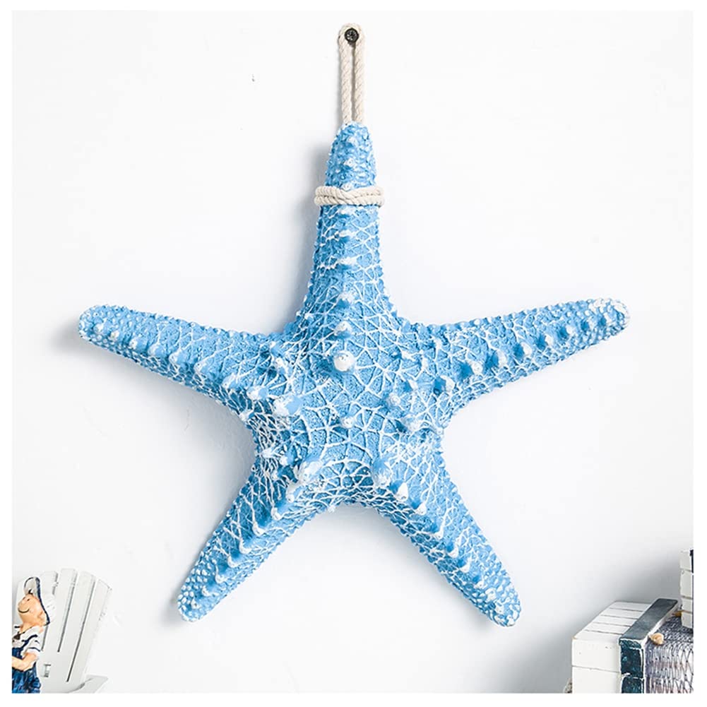 Egurs Decorazione da parete in resina extra grande, 32 cm, decorazione da parete, stile mediterraneo, colorato, stella marina, accessori per foto, comunione, matrimonio, bagno, decorazione da