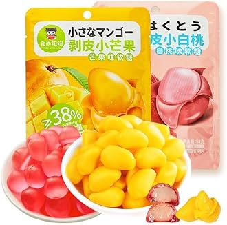 Mango Peelable Candy62g/bag,white peach Peeling Fruit Fudge, 50% Juice Content gummy candy,Peeling Gummy Candy,Healthy Desserts,Wedding Candies,Sweets,Instant fruit Snacks (mango,1bag)
