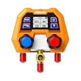 Elitech Digital Manifold Gauge for HVAC, Refrigeration & AC Systems - Supports R410A/R454B/R134 etc. Refrigerants, Pressure & Temperature Measurement, 3 Port, LCD Display, DMG-2SE