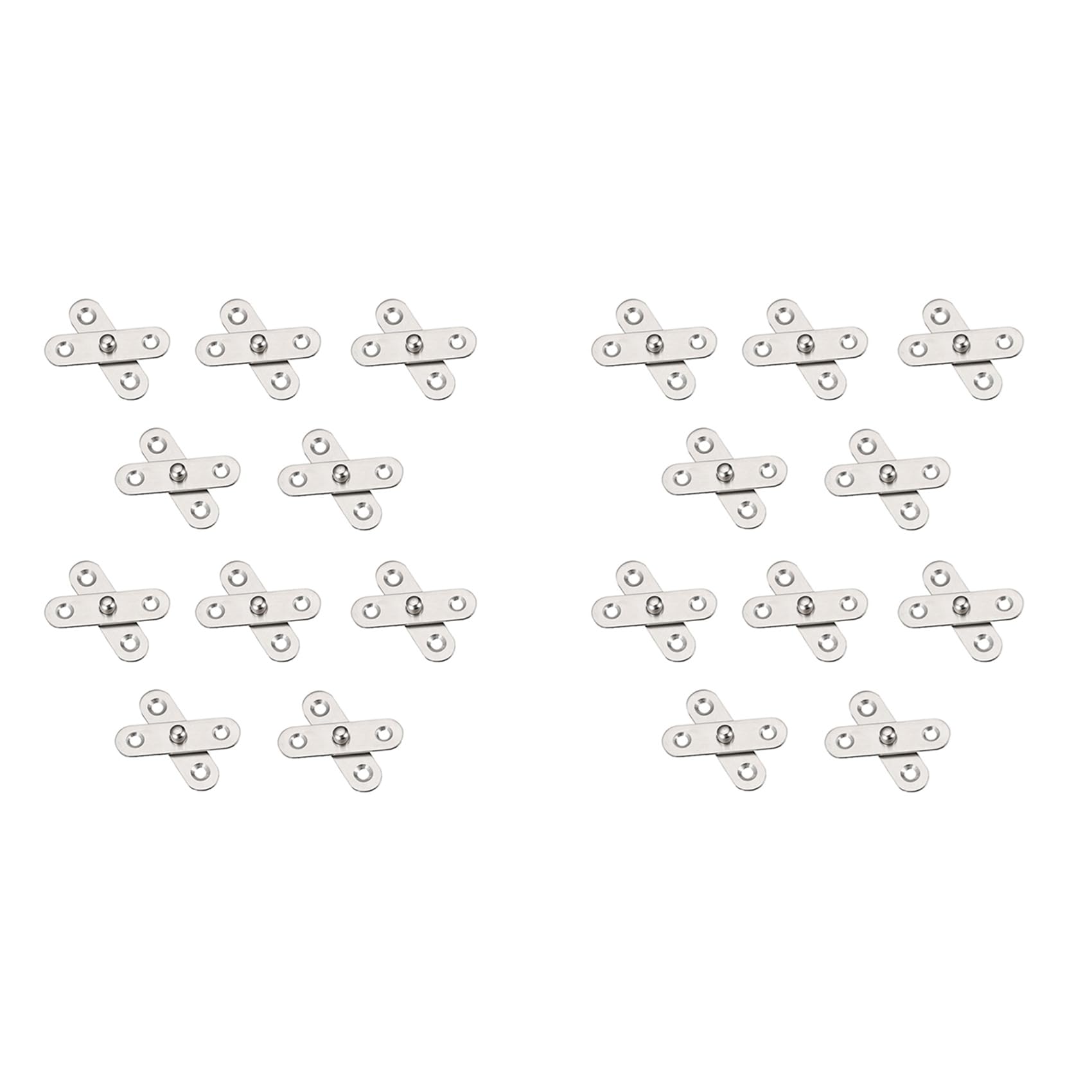 Jnchdghwa Silver 20Pcs Shed Door Hinges Kitchen Cabinet Hidden 360 Degree Rotation Pivot Stainless Steel Rotating Rotatable 57X16 Mm