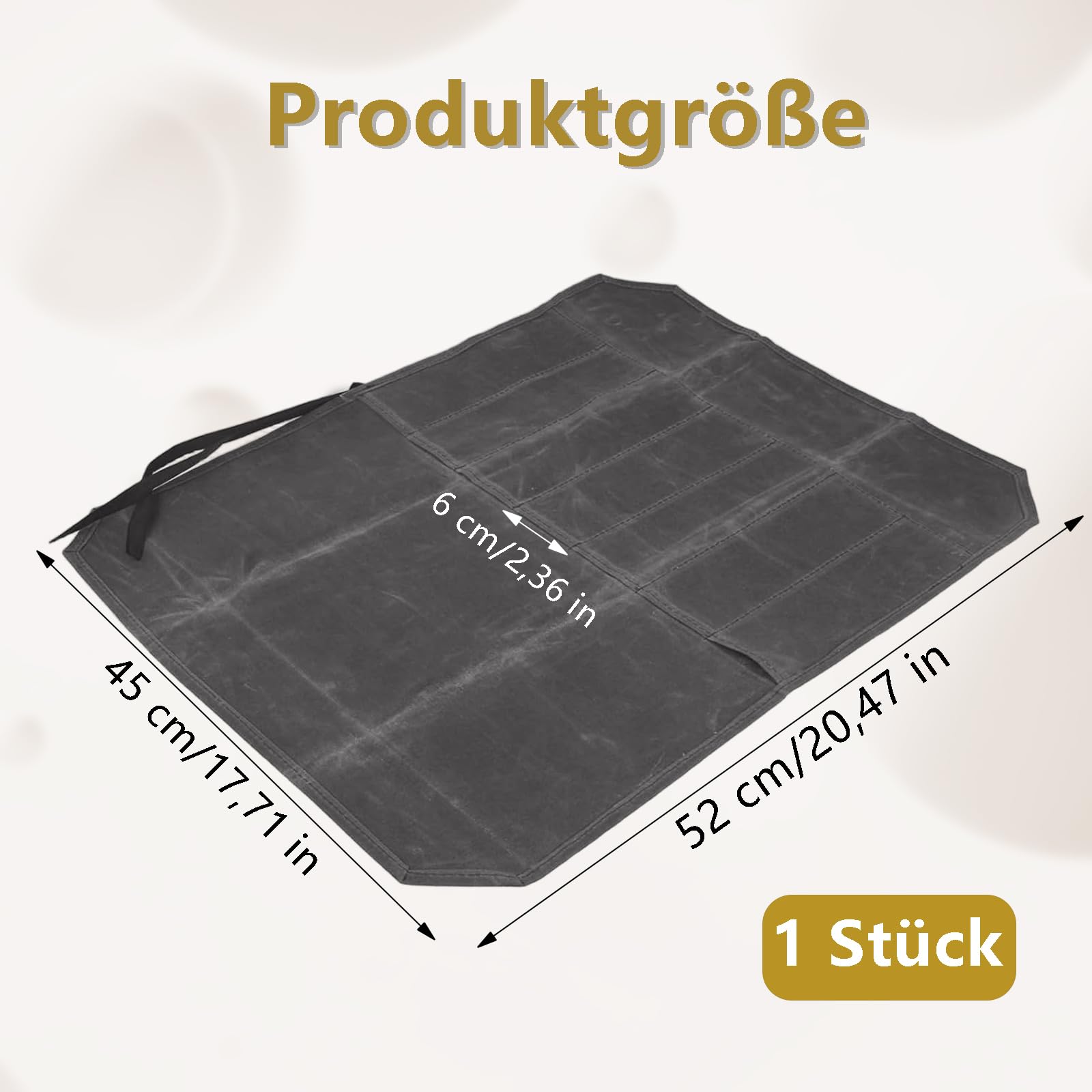 Torba na nóż, szara torba do przechowywania noży kuchennych, rolka na noże kuchenne z 7 przegródkami, torba na narzędzia, przenośna torba na noże kuchenne, łyżki, noże kuchenne, szary, NO