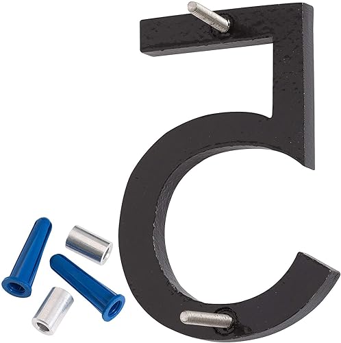 Miniatura 66 de Montague Metal Products MHN-10-3-F-BK1 Número flotante de casa, 10 pulgadas x 7.75 pulgadas x 0.375 pulgadas, negro Negro -,Dos tonos de