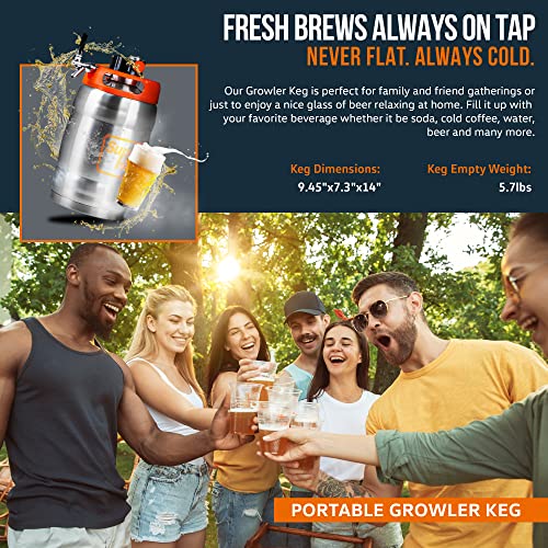 image for SuperHandy Beer Keg Growler (170 oz) Portable Carbonated Beverage Disp