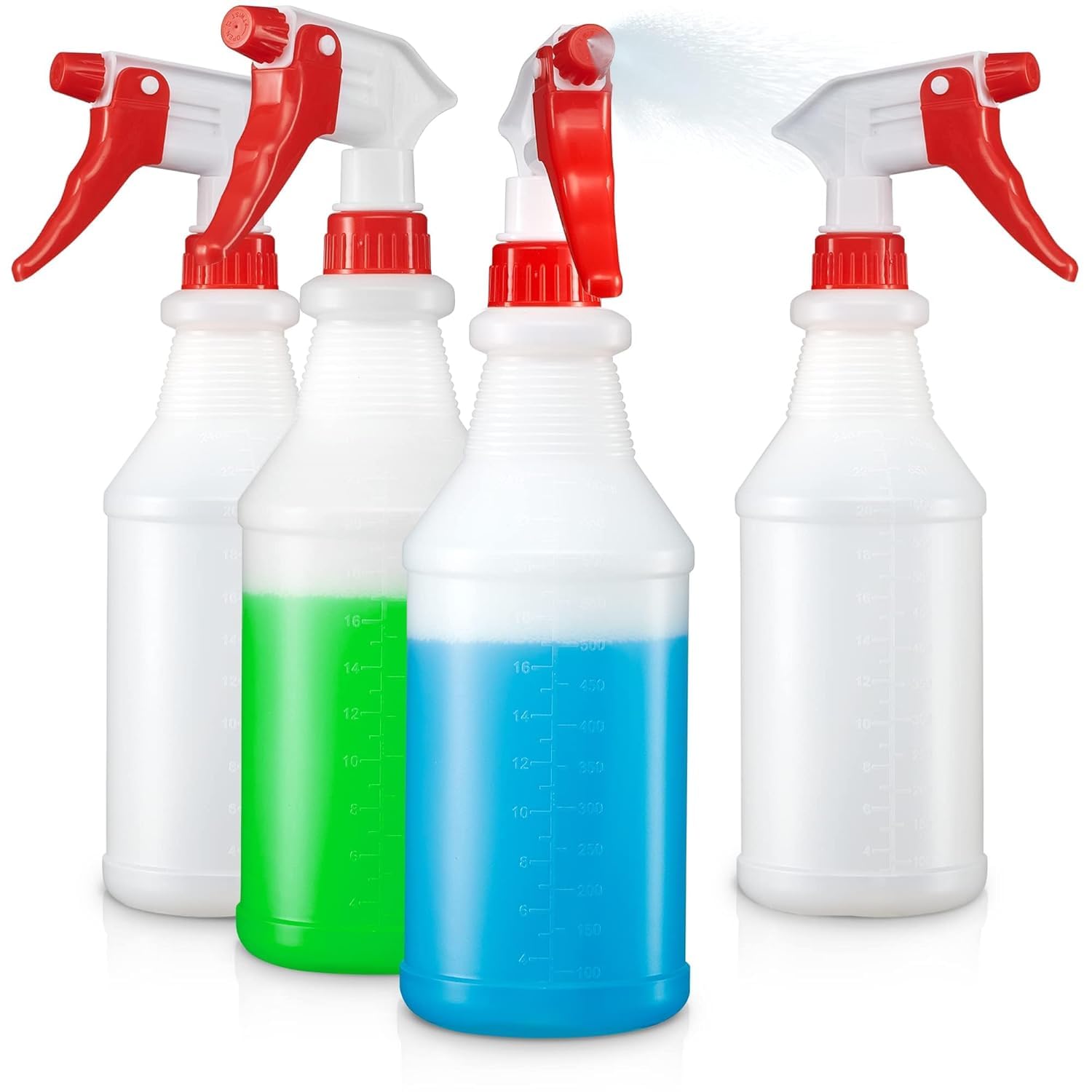 Botellas pulverizadoras con boquilla ajustable y sistema hermético a prueba de fugas, 4 uds