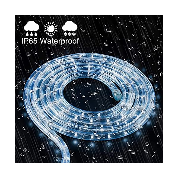 Forever Speed LED Lichterschlauch Außen,Wasserfest LED Lichtschlauch Schlauch Außen Innen für Weihnachten,Hochzeit,Dach,Zaun Dekoration Beleuchtung Lichtschläuche Kaltweiß IP65 – Bild 7