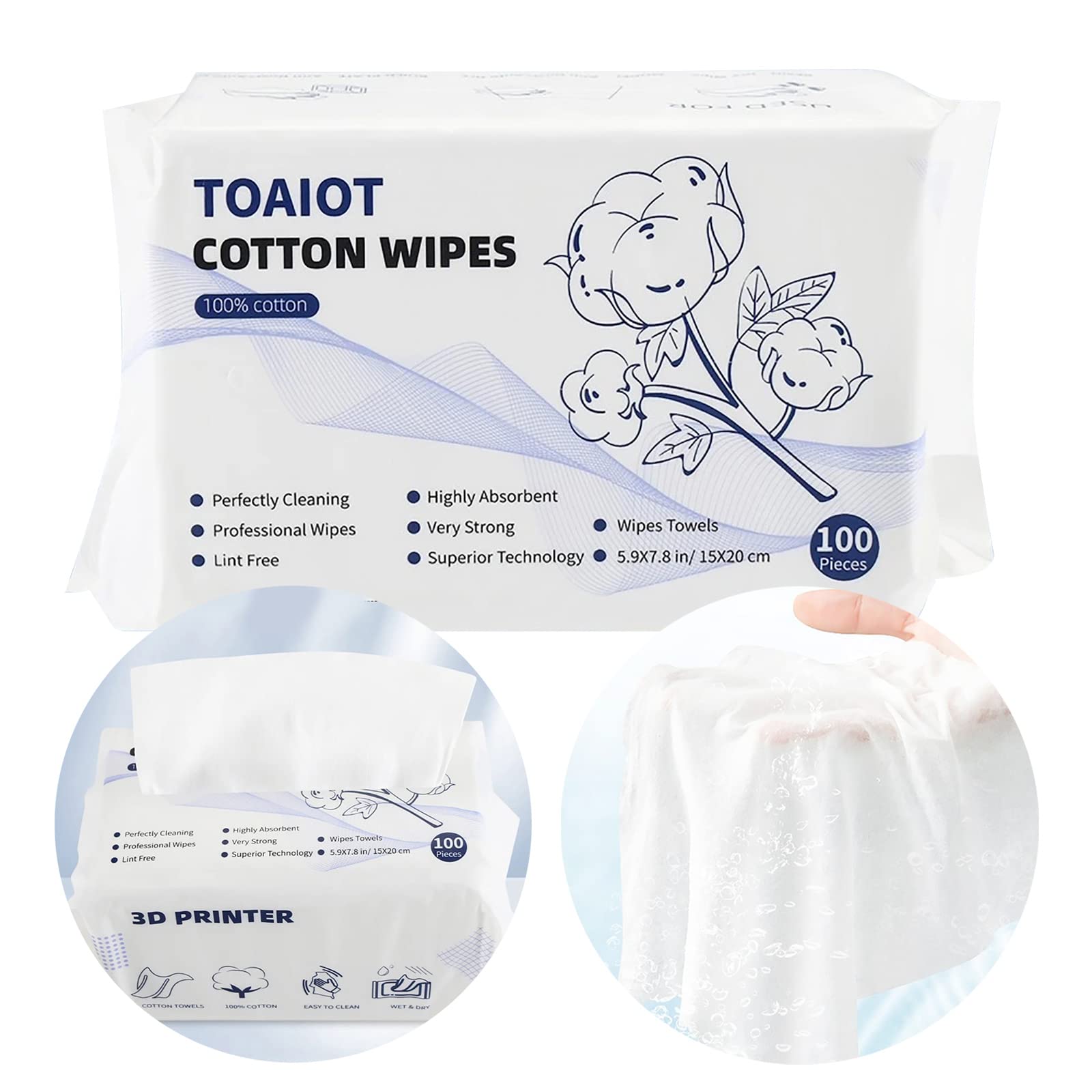 100pcs/Bag Soft Cleanroom Wiper Non Cloth Paper Cotton 3D Printer Repair Tool