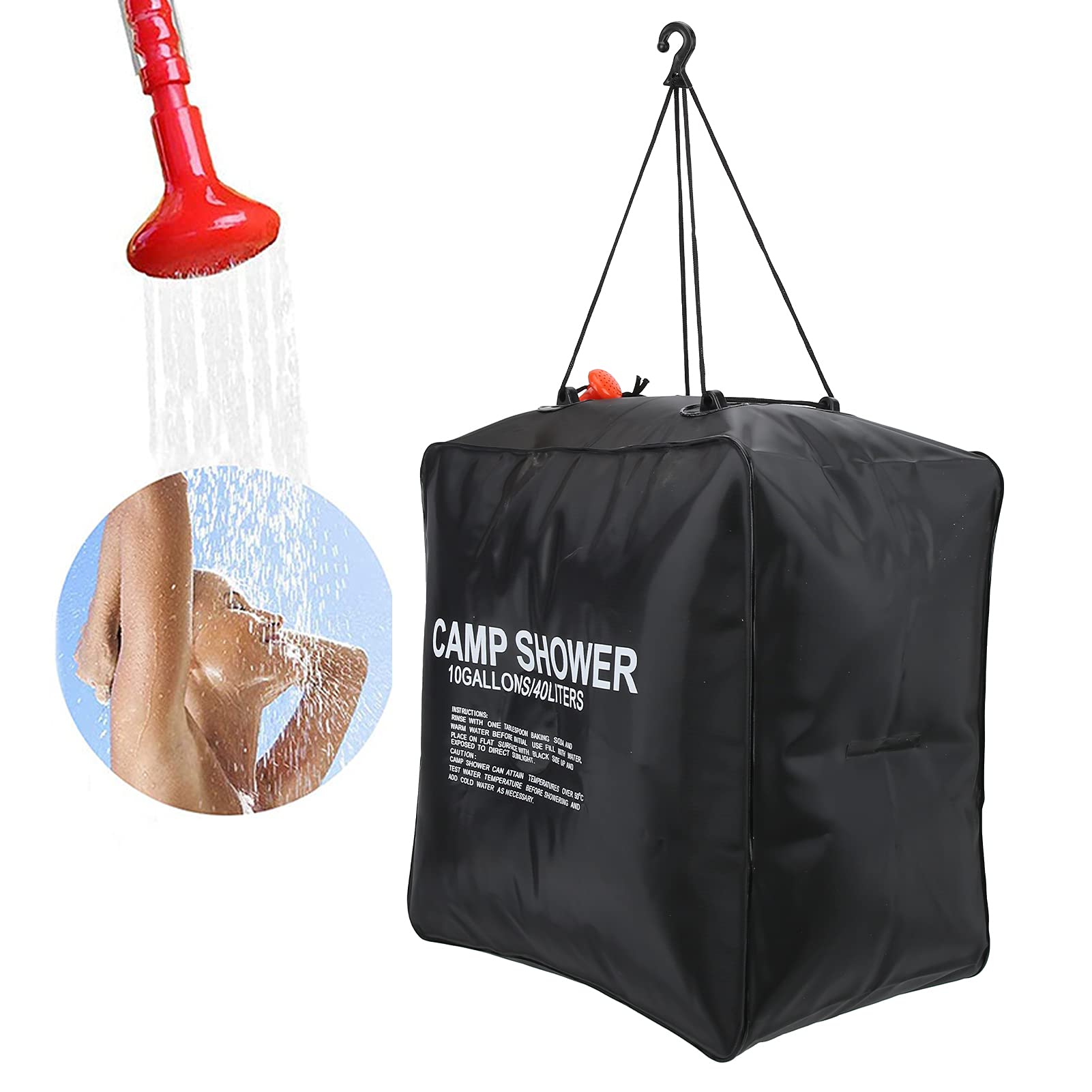 Sacco d'Acqua da 40L Riscaldato a energia, Sacco d'Acqua da 40L Sacco d'Acqua per Doccia da Campeggio per Esterno riscaldato Solare Sacco per Doccia Solare per Esterno per Campeggio