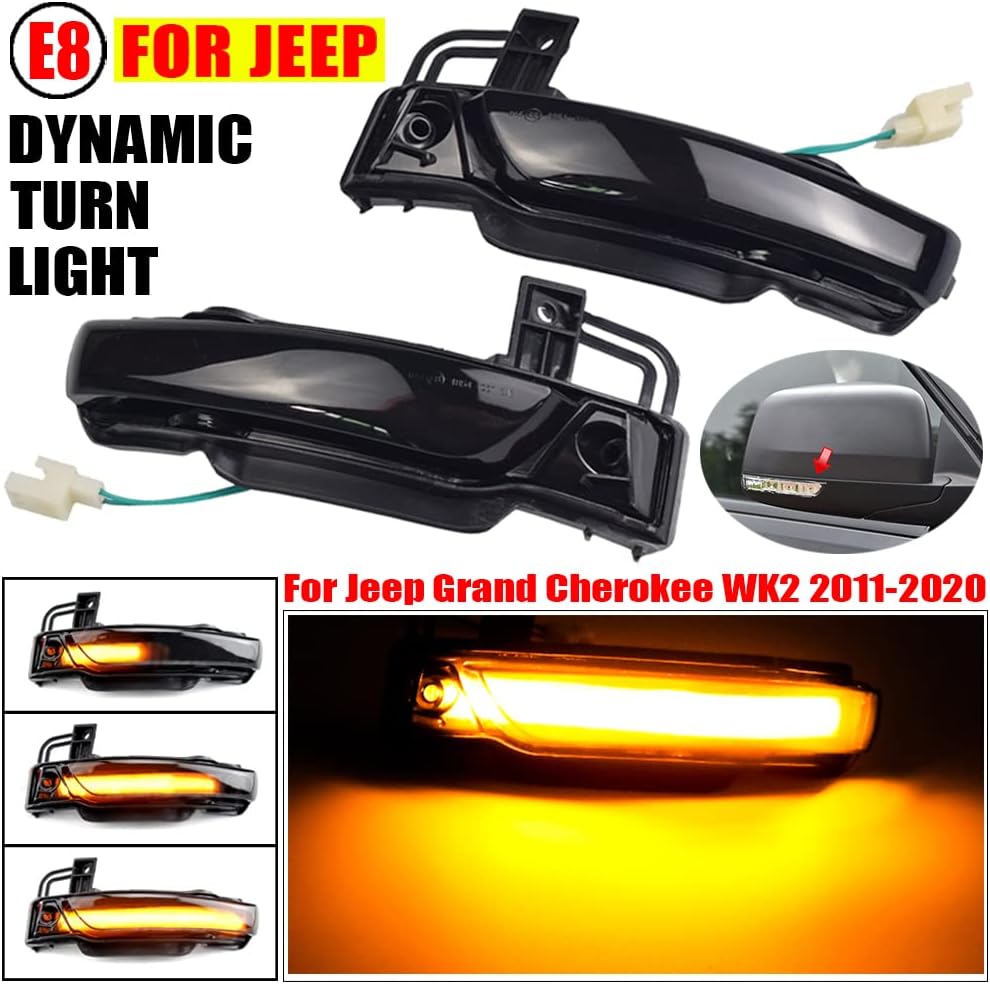 Led Dynamic Turn Signal Light Side Mirror Blinker Sequential Lamp Assembly for Jeep Grand Cherokee WK2 2011-2020