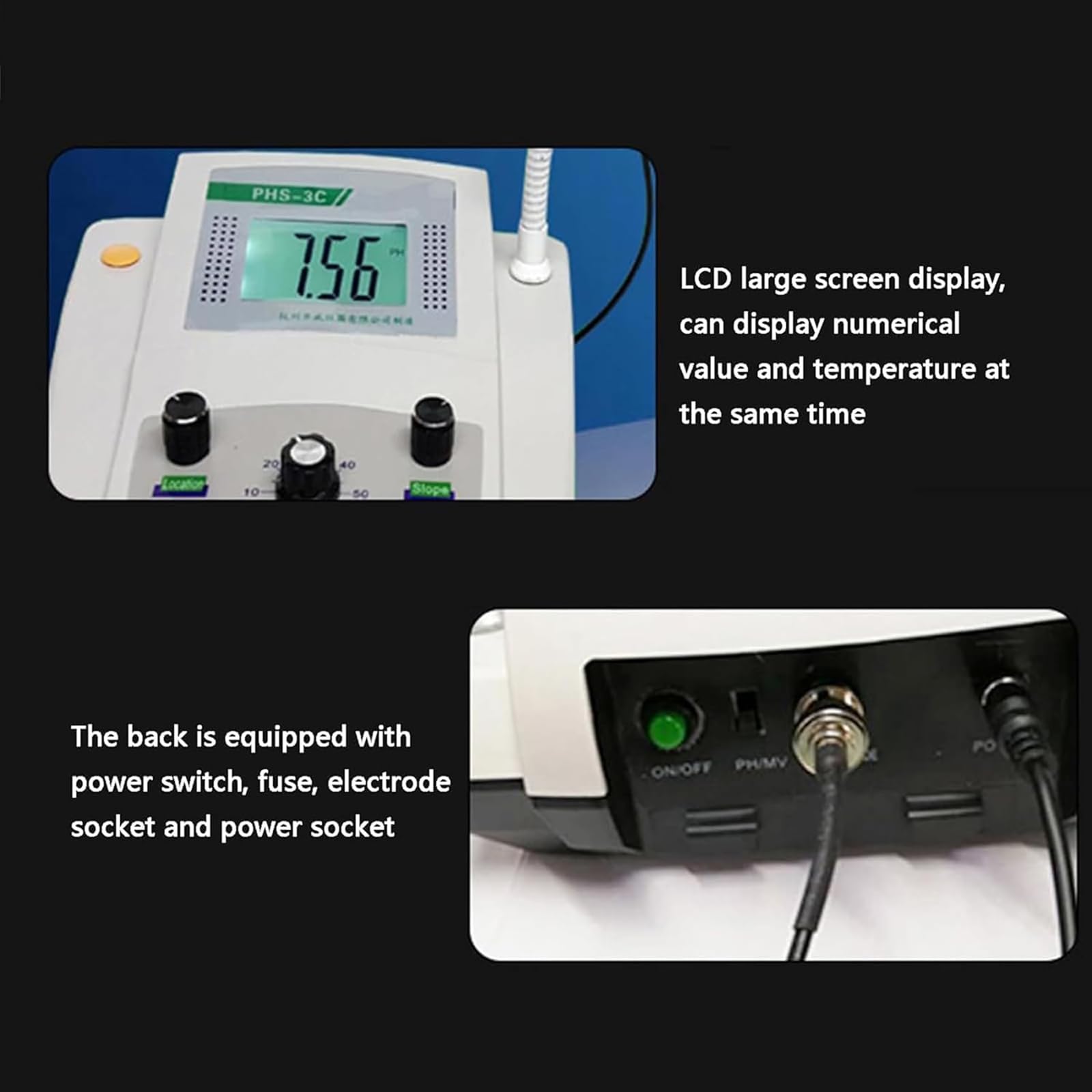 Medidor de pH digital de laboratorio, precisión ± 0,01 pH para química, investigación, escuelas, uso industrial, dispositivo de medición de acidez de escritorio, simple y fiable