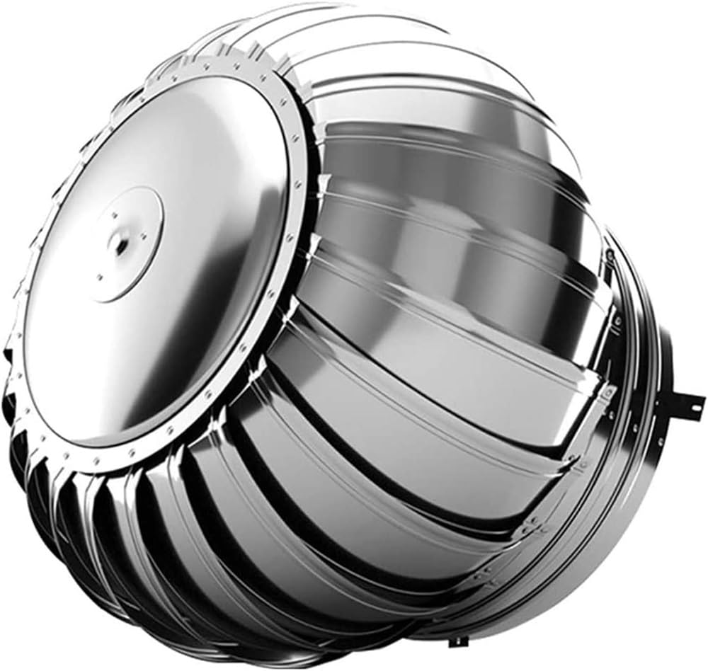 Obrotowy wentylator Nasadka kominowa 304 Osłona kominowa ze stali nierdzewnej Osłona przeciw ptakom Spinner Top zapobiegający opadaniu powietrza Uniwersalny wydech turbiny kulowej(200mm/7.9Inch)