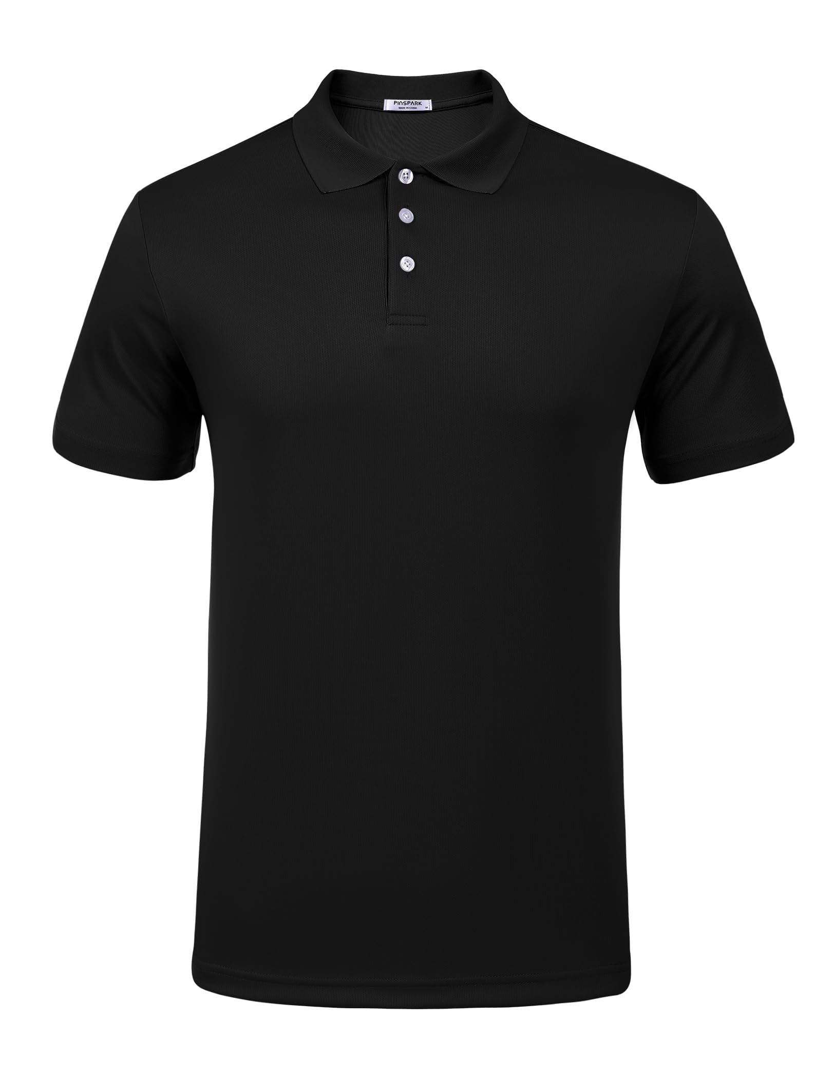 PINSPARK Golf Polo Shirts for Men Quick Dry Short Sleeve Collared Shirt Slim Fit Summer Casual Polos Shirt