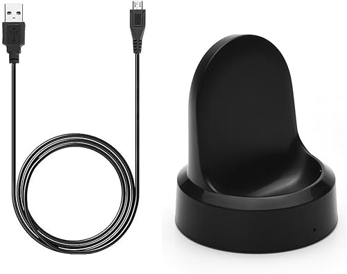 Miniatura 2 de Threeeggs Compatible con cargador Gear S3, cable de carga de repuesto para Samsung Gear S3 Classic/Frontier Smart Watch (negro)