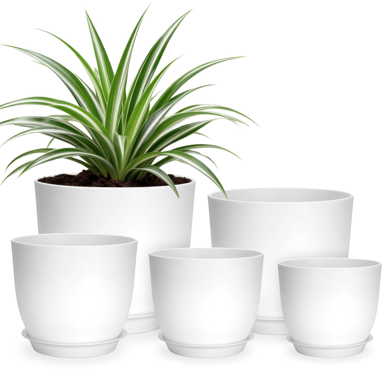 KINGLAKE 15cm Selbstbewässerungstopf- 3er Set Blumentopf Pla