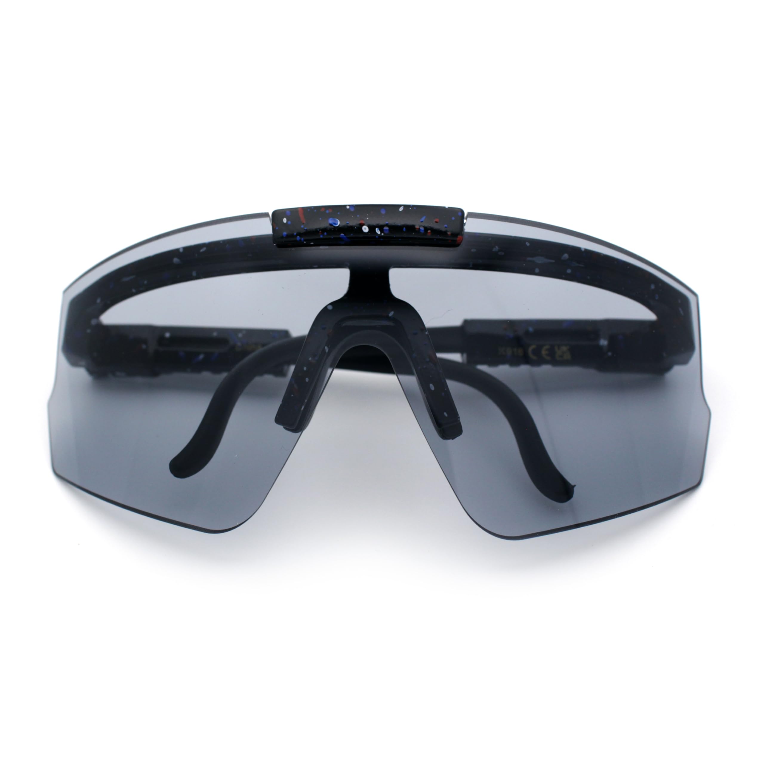 Photo 1 of *** STOCK PHOTO REFERENCE ONLY ***
SA106 Boys Size Flip Up Shield Rimless Adjustable Arm MTB Sport Sunglasses All Black