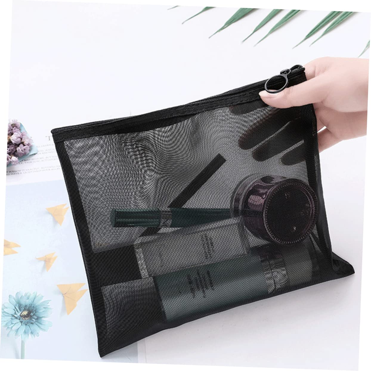 DOITOOL 10pezzi Borsa Cosmetica Rete Da Organizer Per Toilette e Viaggio Pratica Pochette Per Cosmetici e Necessità Personali Design Elegante e Leggero
