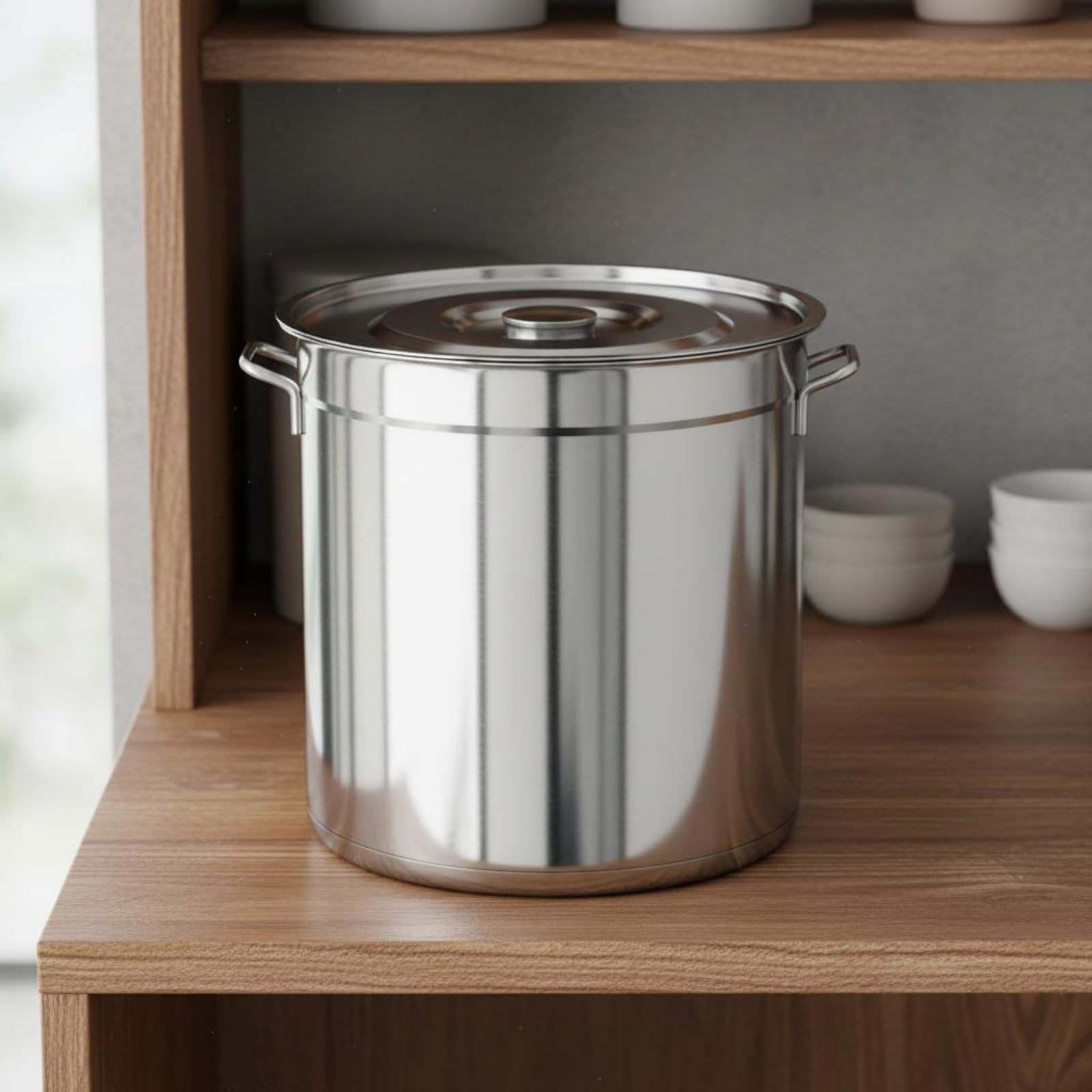 MagiDeal Recipiente Comercial para Cocina Sopera de Acero Inoxidable Resistente al Óxido y con Fondo Grueso Diseñada para Preparar Cantidades Apta para, Diámetro 30cm Altura 30cm 20L