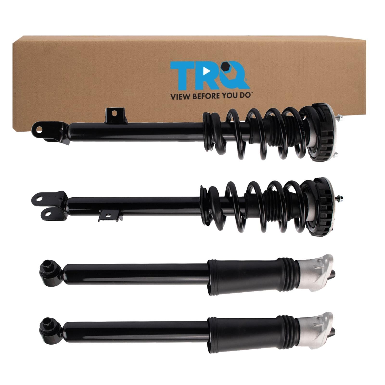 TRQ Front and Rear Complete Strut Assembly &amp; Shock Absorber Kit Complete Strut &amp; Coil Spring Assembly Compatible with 2009-2014 Hyundai Genesis