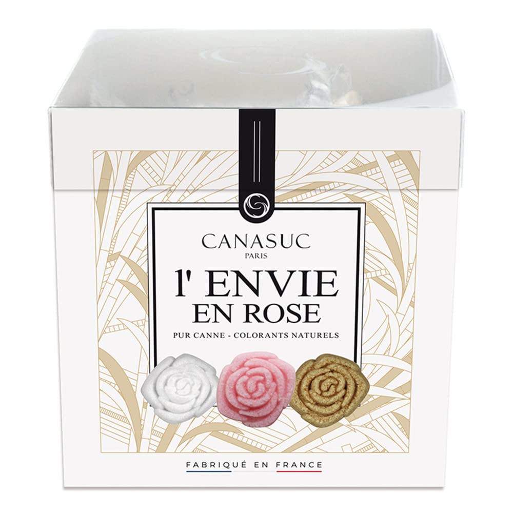 Sponsored Ad - Canasuc Paris, L’Envie en Rose | Pur Sucre de Canne | Box of 48 Assorted and Individually Wrapped French Molded Rose Sugar Pieces | Imported from France