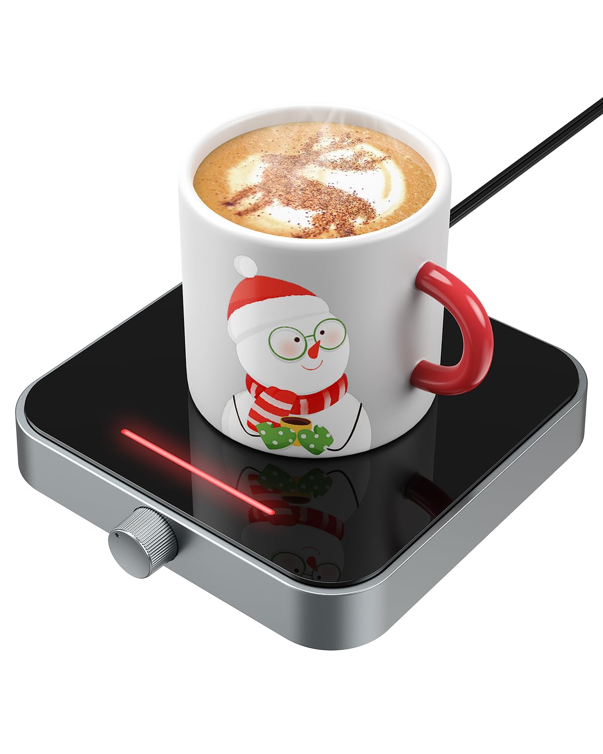 Maestri House Mug Warmer, Electric Coffee Cup Warmer for Desk with 3-Temp Settings,Auto Shut Off, Constant Temperature Heating for Beverage, Milk, Tea and Hot Chocolate at Home &amp; Office (Black)