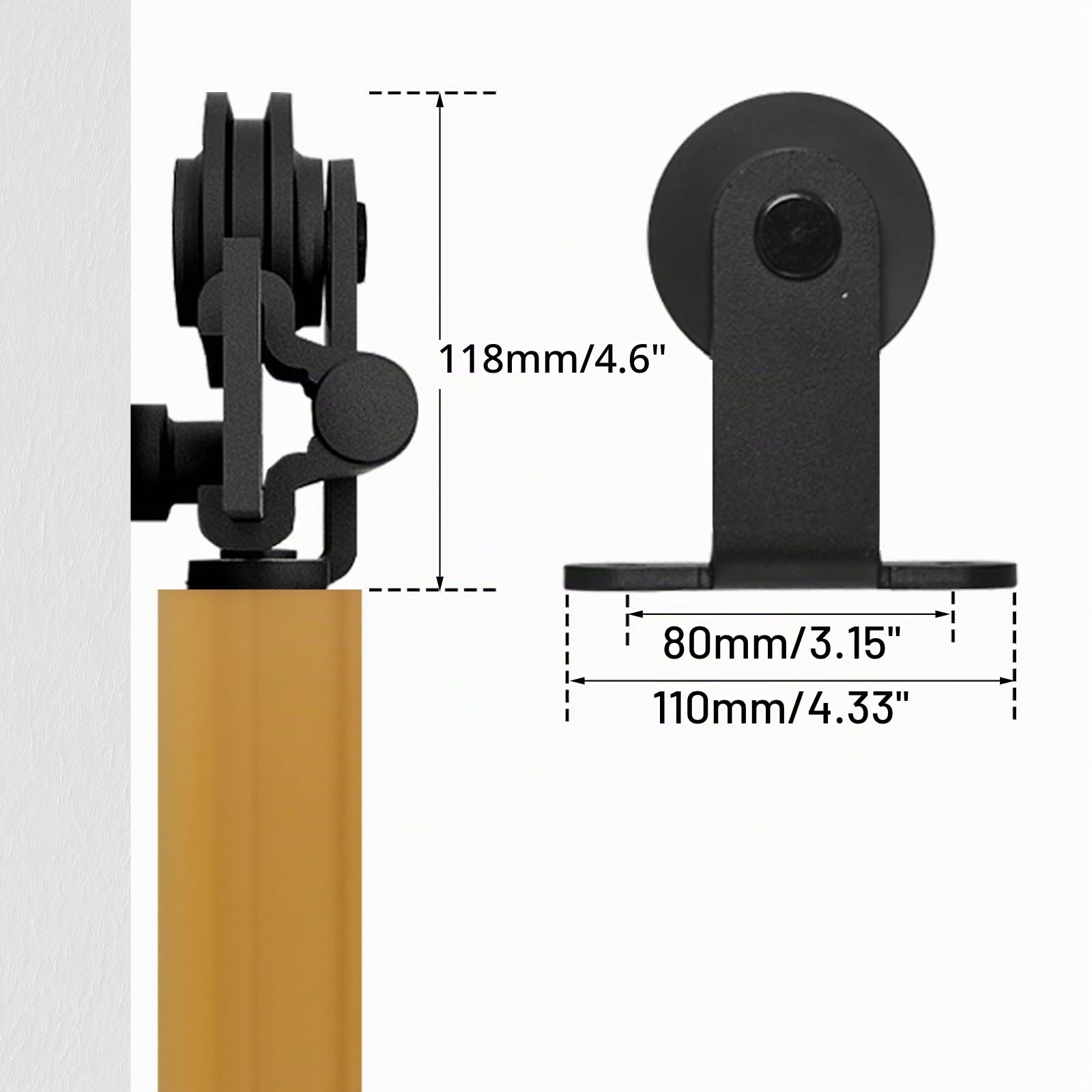 173 cm (5,5 pieds) Ferrure pour porte coulissante Kit d'accessoires pour portes coulissantes, contient un guide de sol réglable
