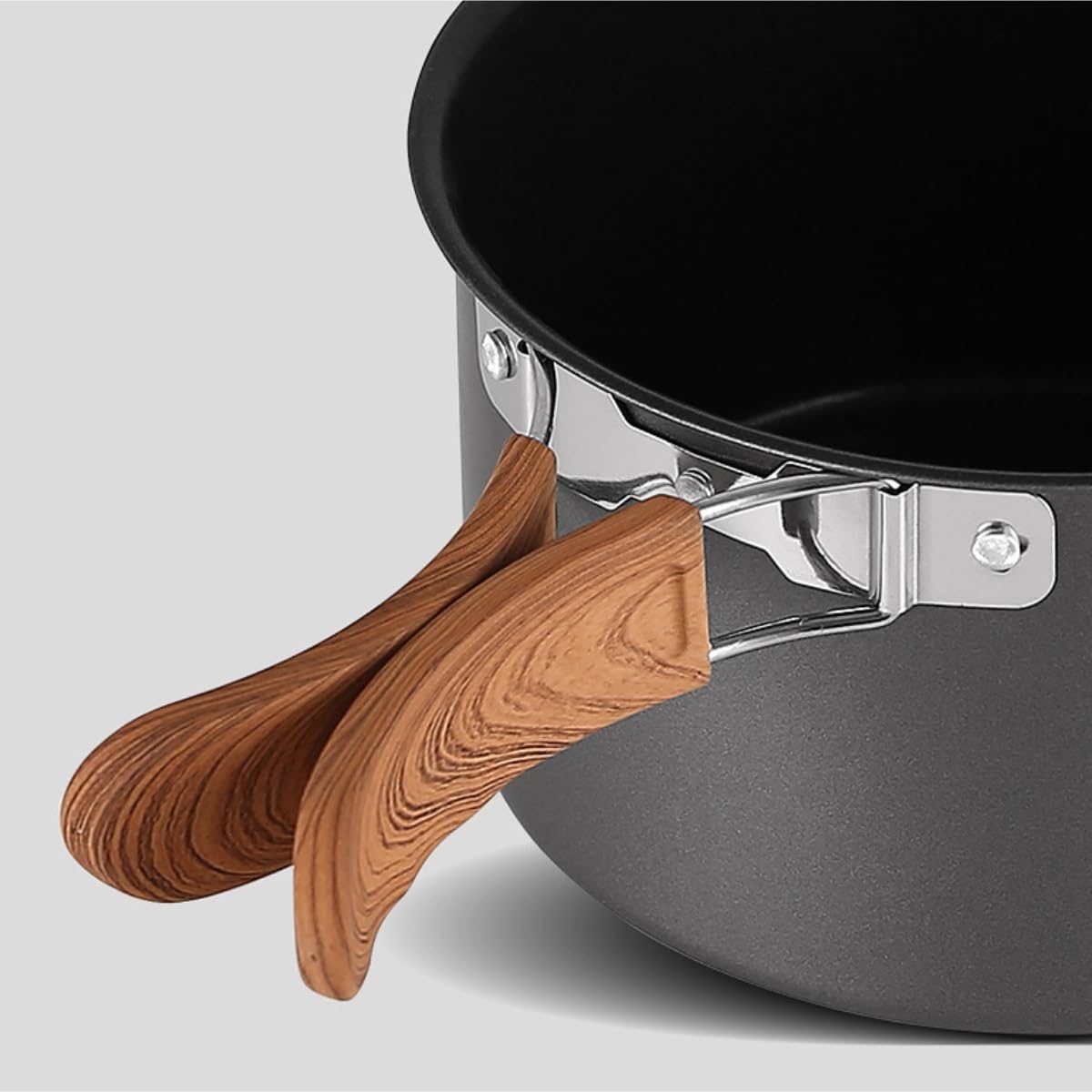 Naczynia Kempingowe Garnki Zewnętrzne Przenośny Sprzęt Kuchenny Do Kampanii Wild Camp Camping Wood Sprzęt Survivalowy(Black)