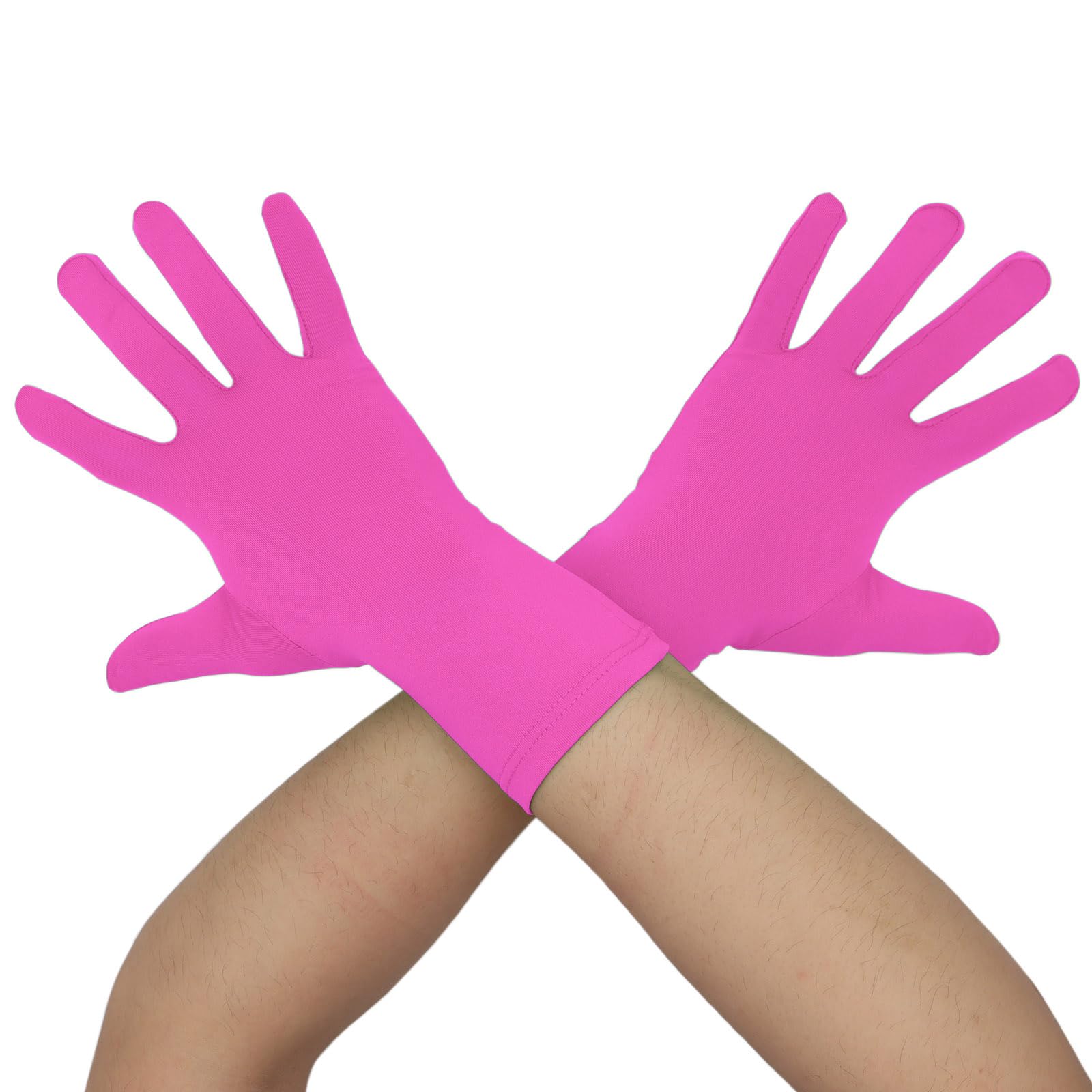 Aniler Unisex 9'' Wrist Length Full Finger Costume Stretchy Gloves, Rose Red, One Size — image 1