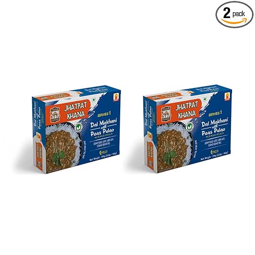Jhatpat Khana Dal Makhani with Peas Pulao | Ready to Cook Food | 375 Gm | Pack of 2